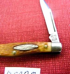 VINTAGE 2-5/8" PEN KNIFE SEARS USA JIGGED BONE BRASS LINER GOOD SNAP PRE OWNED USED LITTLE IF AT ALL