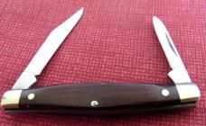 VINTAGE 2-5/8" PEN KNIFE SEARS USA 85421 WOOD SCALES BRASS LINER NICE PRE OWNED 