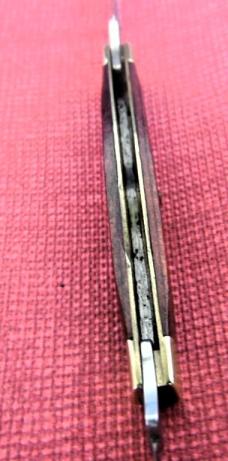 VINTAGE 2-5/8" PEN KNIFE SEARS USA 85421 WOOD SCALES BRASS LINER NICE PRE OWNED 