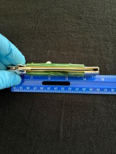 9 inch AB Armando Beltrame Stiletto Automatic Knife with Green Pearl Acrylic Scales & Dagger Blade