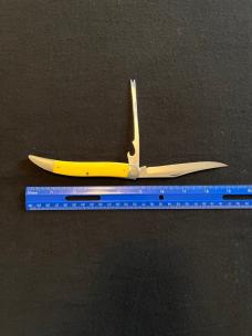 Vintage Robeson Yellow Delrin Fish Knife w/box!