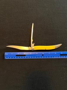 Vintage Robeson Yellow Delrin Fish Knife w/box!