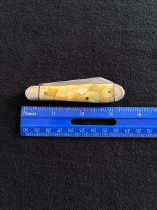 Vintage IKCo Swell End Jack Knife with Beautiful Mosaic Celluloid Scales