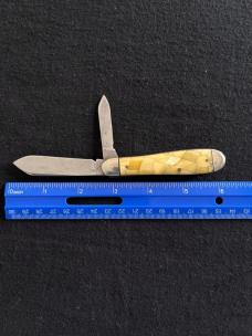Vintage IKCo Swell End Jack Knife with Beautiful Mosaic Celluloid Scales