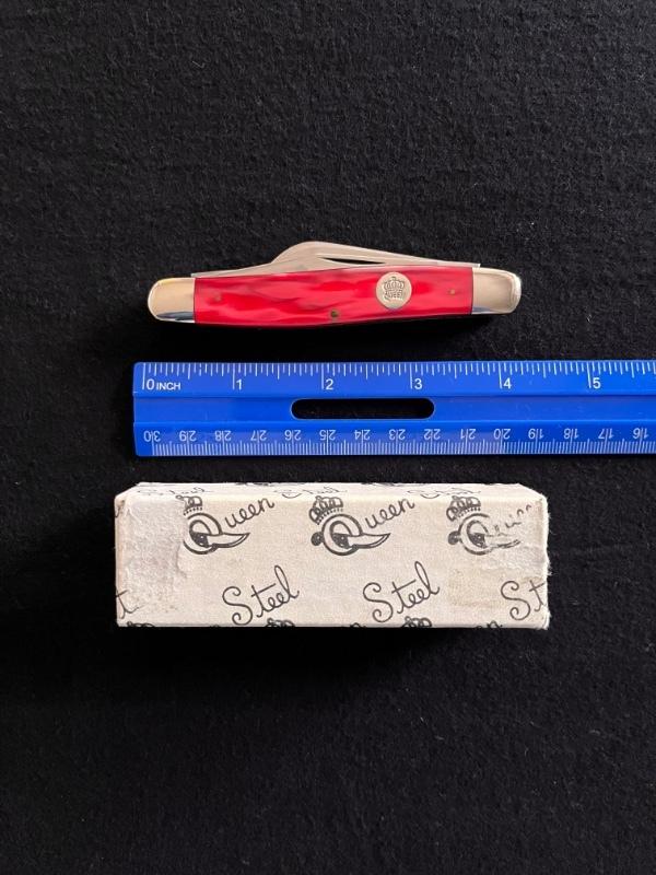 Vintage Queen Steel Red Ice R14 Stockman Jack Knife MIB Vintage Queen Steel Red Ice R14 Stockman Jack Knife MIB
