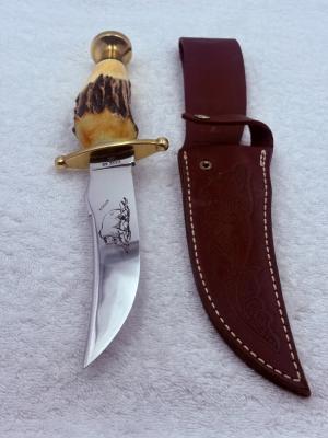 Case XX 1985 Kodiak Bowie Sheath Knife Stag Handle Made In USA (#13)