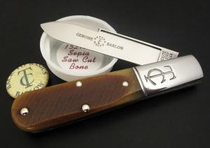 GEC #15 TC Sawyer Genuine Barlow Sepia Sawcut Bone Charlie Campagna SFO Great Eastern Cutlery 152121