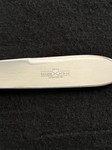Schatt and Morgan Fire & Wire Tested Saddle Horn Jack  Knife with Gold Swirl Acrylic Scales
