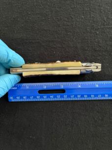 9 inch Italian Automatic Knife Stiletto with Stag Scales & Dagger Style Blade