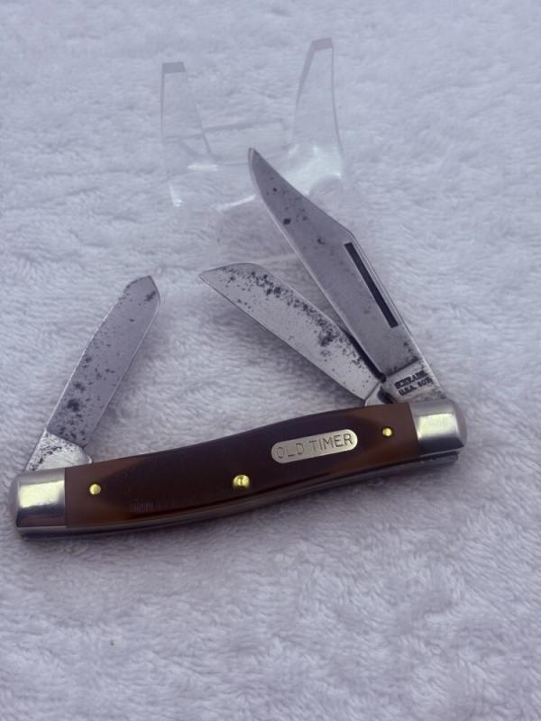 Schrade Old Timer 8OT 3 Blade Stockman Great Used Condition Made IN USA (#95)