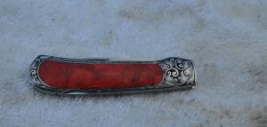Judy Gottage Inter Frame 416 SS Frame ATS34 Blade Mint 2 3/4" Closed Fred Harrington Engraved