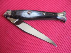 Vintage Italian 10quot Fish Picklock STILETTO Horn Switchblade Knife