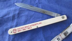 VTG SCHRADE USA 105 Fruit Melon Knife ADV Chicago Meat Authority