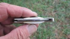 VTG EXPLORER SQUIER IV Japan Small Tiny Lockback Knife Stag Handles 11-384