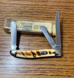 VINTAGE 74-80 SCHRADE NY USA 896K quotK-HORNquot HANDLE POCKET KNIFE amp VIEW TUBE BOX