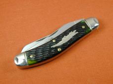 Great Eastern Cutlery GEC Swamp Green Jigged Bone Bayou Trapper Knife 1 of 486 NIT USA Made 888222