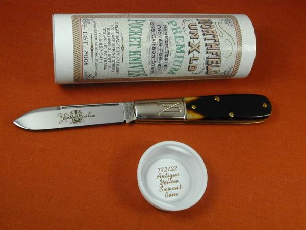 Great Eastern Cutlery GEC Antique Yellow Sawcut Bone Yankee Barlow Knife 1 of 449 USA Made 772122 Great Eastern Cutlery GEC Antique Yellow Sawcut Bone Yankee Barlow Knife 1 of 449 USA Made 772122