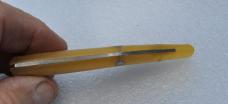 Spanish Clasp Knife Hand made New Sheepfoot blade marked Palles Solsona 4" Closed Light Weight