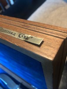 CASE XX Stag Blue Scroll Knife 11 Knives 1977 Wood Collector Box