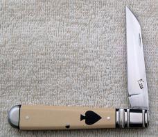 KRoo Fancy Jack 3.75" Closed with Ivory Paper Micarta Covers And Lambs Foot Blade (1)
