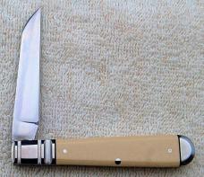 KRoo Fancy Jack 3.75" Closed with Ivory Paper Micarta Covers And Lambs Foot Blade (1)