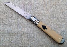 KRoo Fancy Jack 3.75" Closed with Ivory Paper Micarta Covers And Lambs Foot Blade (1)