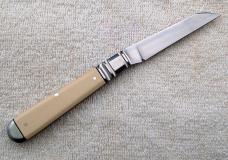 KRoo Fancy Jack 3.75" Closed with Ivory Paper Micarta Covers And Lambs Foot Blade (1)