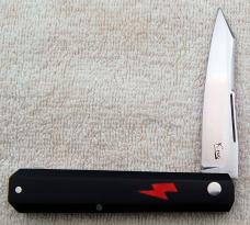 KRoo DragonFly Shadow 4.00" Closed with Black Linen Micarta Covers And Sheep Foot Blade (2)