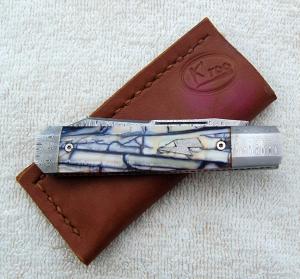 K'Roo DragonFly 4.00" Closed with Mammoth Tusk Ivory Covers And Sheep Foot Blade (5)
