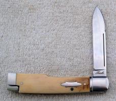 Bobby Toole Gunstock Tail-Lock 3.9375" with Interior Mammoth Ivory Covers And Spearpoint Blade (8)