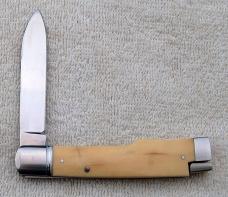 Bobby Toole Gunstock Tail-Lock 3.9375" with Interior Mammoth Ivory Covers And Spearpoint Blade (8)