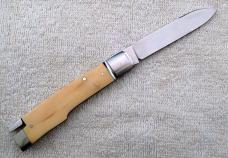 Bobby Toole Gunstock Tail-Lock 3.9375" with Interior Mammoth Ivory Covers And Spearpoint Blade (8)