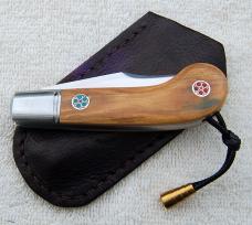 Vincenzo Balistreri Saddlehorn 4.00" Closed with Mammoth Ivory Covers And Clip Blade (9)