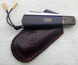 Vincenzo Balistreri White Wolf 3.9375" Closed with Buffalo Horn Covers And Sheep Foot Blade (14)