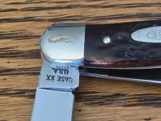 Vintage Case XX USA 64047 P 5 Dots 1975 4 Blade Stockman Knife Deep Cherry Red Bone Handle