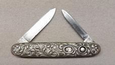 Early Schrade Cut Co Scroll Pattern Double Blade 