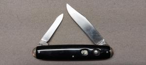 Schrade Cut Co Solid Black Double with Tip Bolsters