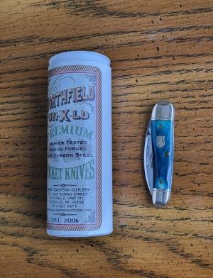 190120 GEC Blue Teal Natural Bone Knife , Northfield UN-X-LD