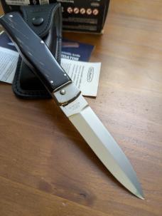 Mikov 241 Predator Leverlock Dagger Blade Buffalo Horn Automatic Knives 3.75" Polished