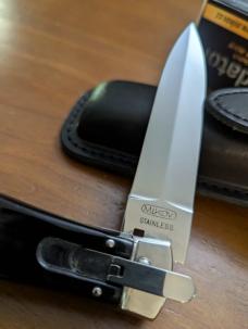 Mikov 241 Predator Leverlock Dagger Blade Buffalo Horn Automatic Knives 3.75" Polished