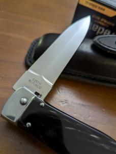 Mikov 241 Predator Leverlock Dagger Blade Buffalo Horn Automatic Knives 3.75" Polished