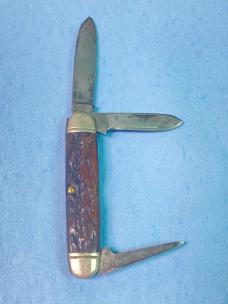 Vintage 3-Blade Pocket Knife – Likely Utica Cutlery Co. – Utica, New York