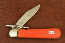 VINTAGE SCHRADE WALDEN 1950-1972 RED DELRIN SWING GUARD SWITCH BLADE KNIFE (24698)