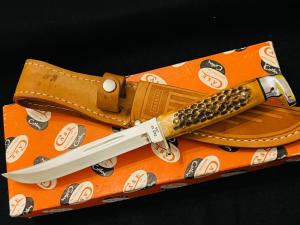 Rare CASE XX/USA Transition 2nd Cut Stag Thick Matched Handles 9” Overall Extremely Rare in Box,MINT