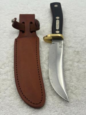 Schrade Old Timer 165 Woodsman Fixed Blade Sheath Knife Made In USA (#16)