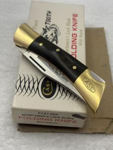 Case XX 1977 Shark Tooth P197-SSP Sportsmen's Lock Back Folding Knife NIB Made In USA