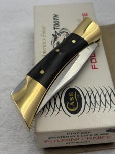 Case XX 1977 Shark Tooth P197-SSP Sportsmen's Lock Back Folding Knife NIB Made In USA