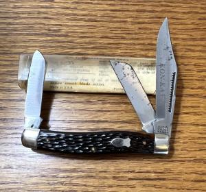 VINTAGE SCHRADE WALDEN NY USA 880 POCKET KNIFE & VIEW TUBE BOX 