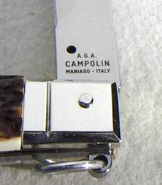 NEW AGA CAMPOLIN 12" SICILIANO FIGHTING KNIFE STAG 4 MIL BLADE RING PULL NICKEL SILVERS BOLSTERS