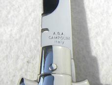 NEW AGA CAMPOILN 11" ( BLACK WIDOW ) BLACK HORN WITH MOTHER OF PEARL INLAYS 5MM BLADE MANIAGO ITALY